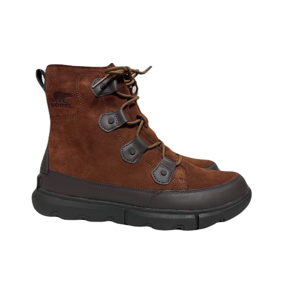 NEW Sorel Mens Size 11.5 Explorer Waterproof Suede Rain Winter Boot Dark Amber - Picture 4 of 8